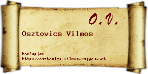 Osztovics Vilmos névjegykártya