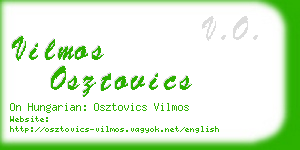 vilmos osztovics business card